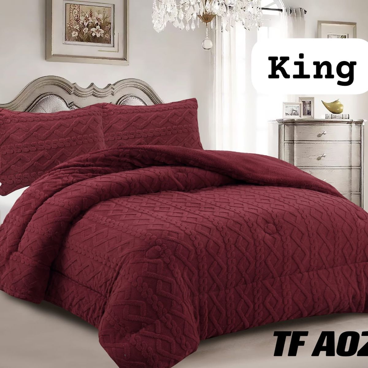 GENERICO - Cobertor colcha plush texturizado con chiporro KING