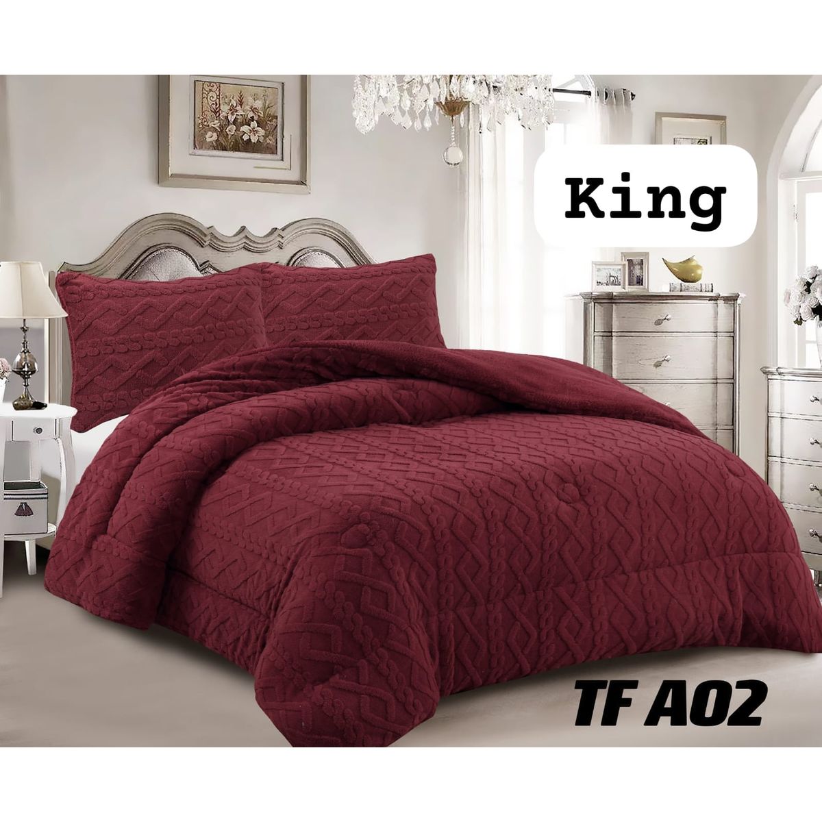 GENERICO - Cobertor colcha plush texturizado con chiporro KING