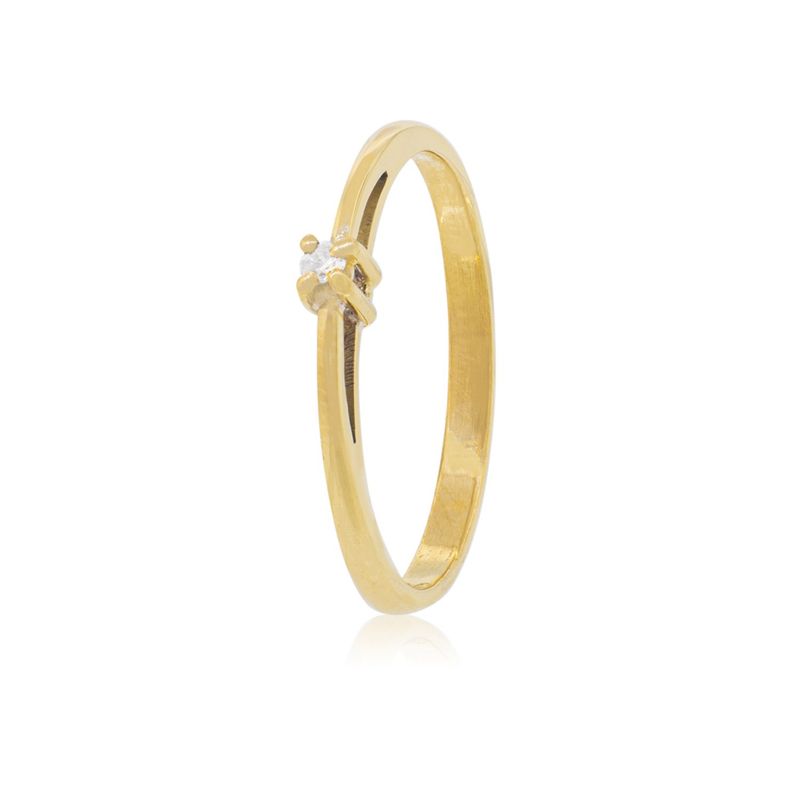 JB JOYAS BARON - Anillo Compromiso Oro Amarillo 18kt Mónaco Solitario 3ptos