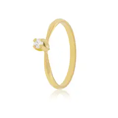 JB JOYAS BARON - Anillo Compromiso Oro Amarillo 18kt Niza Solitario de 14ptos
