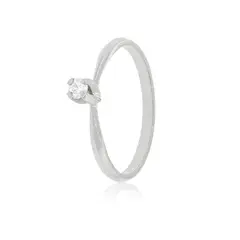 JB JOYAS BARON - Anillo Compromiso Oro Blanco 18kt Niza Solitario de 3ptos