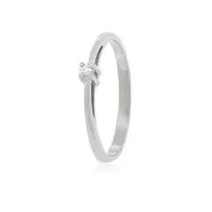 JB JOYAS BARON - Anillo Compromiso Oro Blanco 18kt Mónaco Solitario de 3ptos