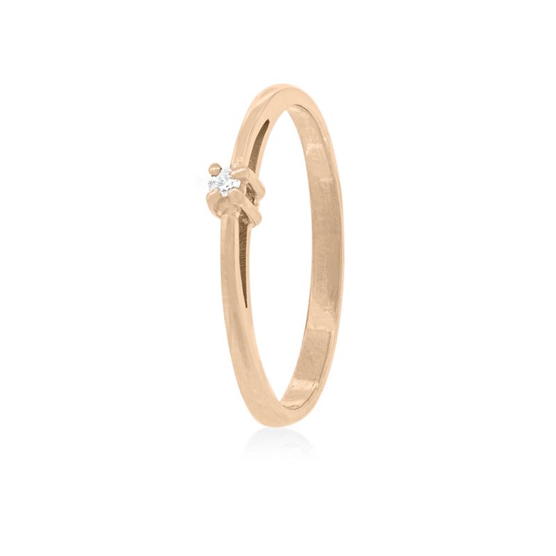 JB JOYAS BARON - Anillo Compromiso Oro Rosado 18kt Mónaco Solitario de 10ptos