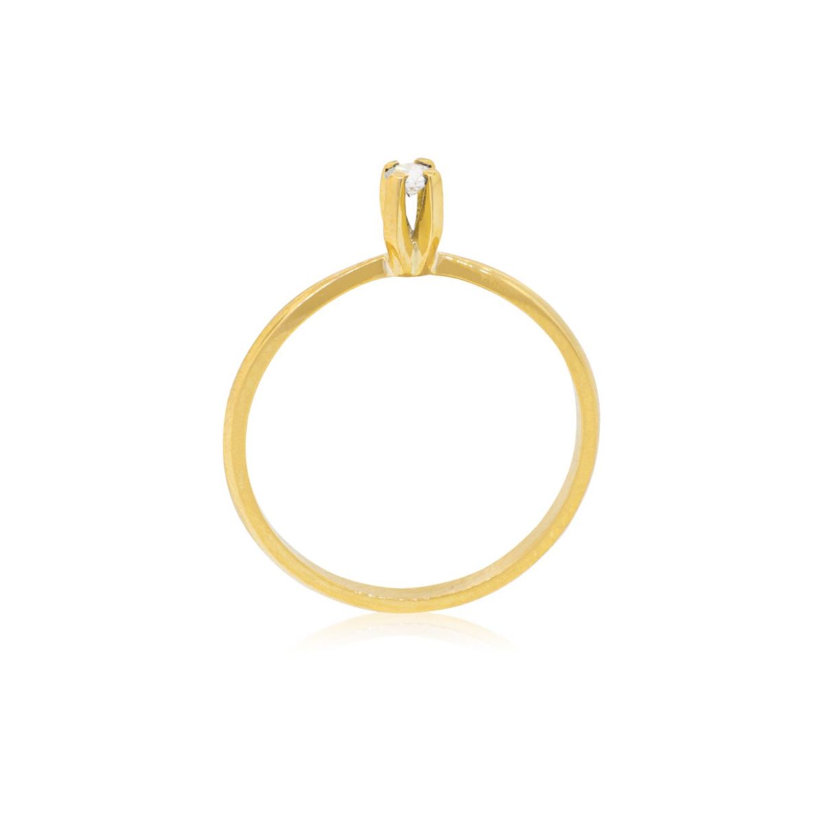 JB JOYAS BARON - Anillo Compromiso Oro Amarillo 18kt Niza Solitario de 12ptos