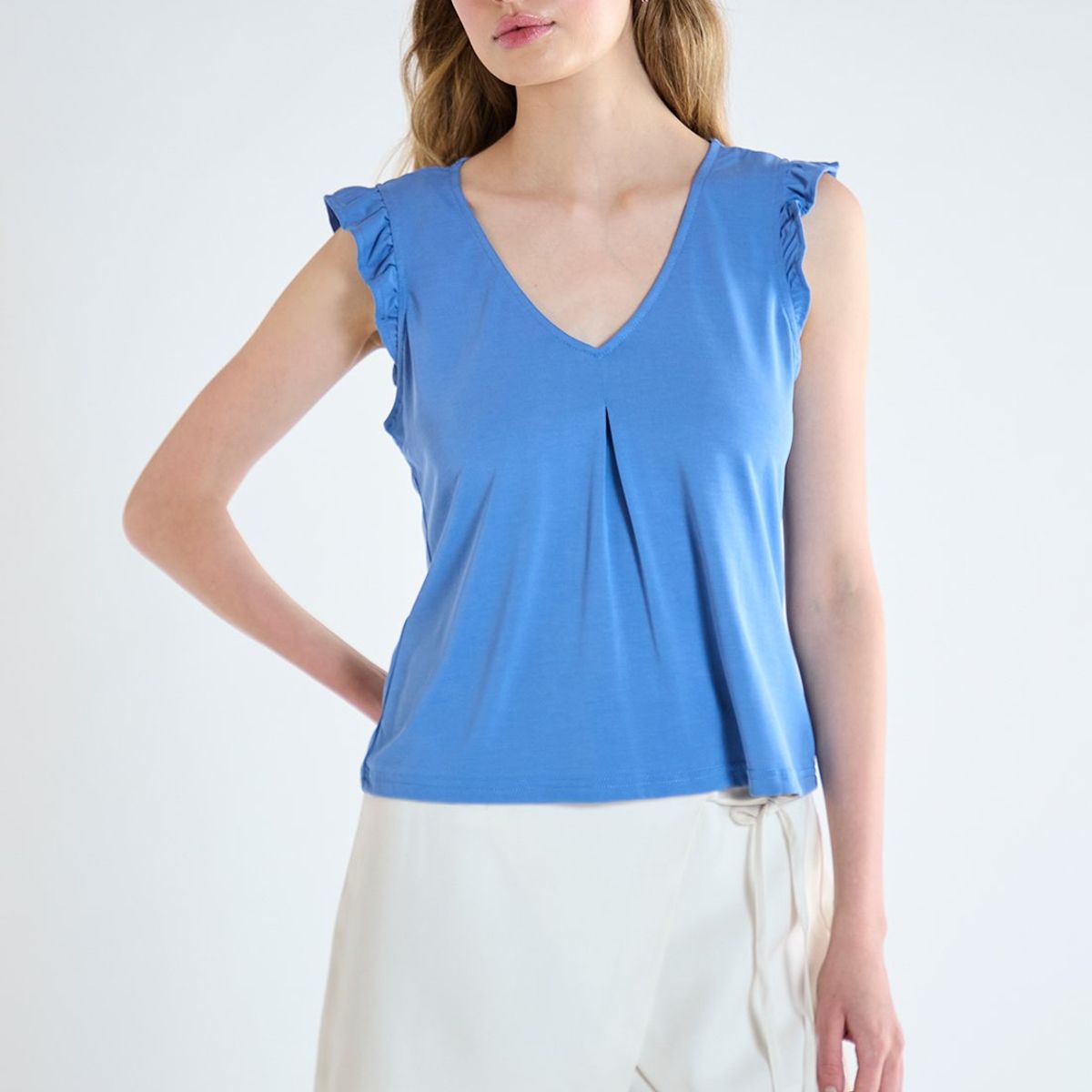 IO - Polera Sin Mangas Azulino Mujer Io