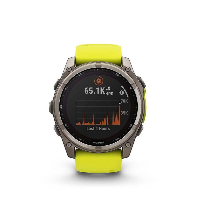 GARMIN - fenix 8  51mm Solar Sapphire Titanium with yellowgraphite - Amarillo
