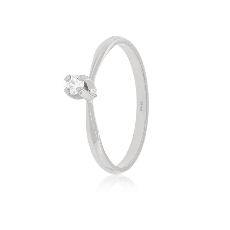 JB JOYAS BARON - Anillo Compromiso Platino Niza Solitario de 6ptos