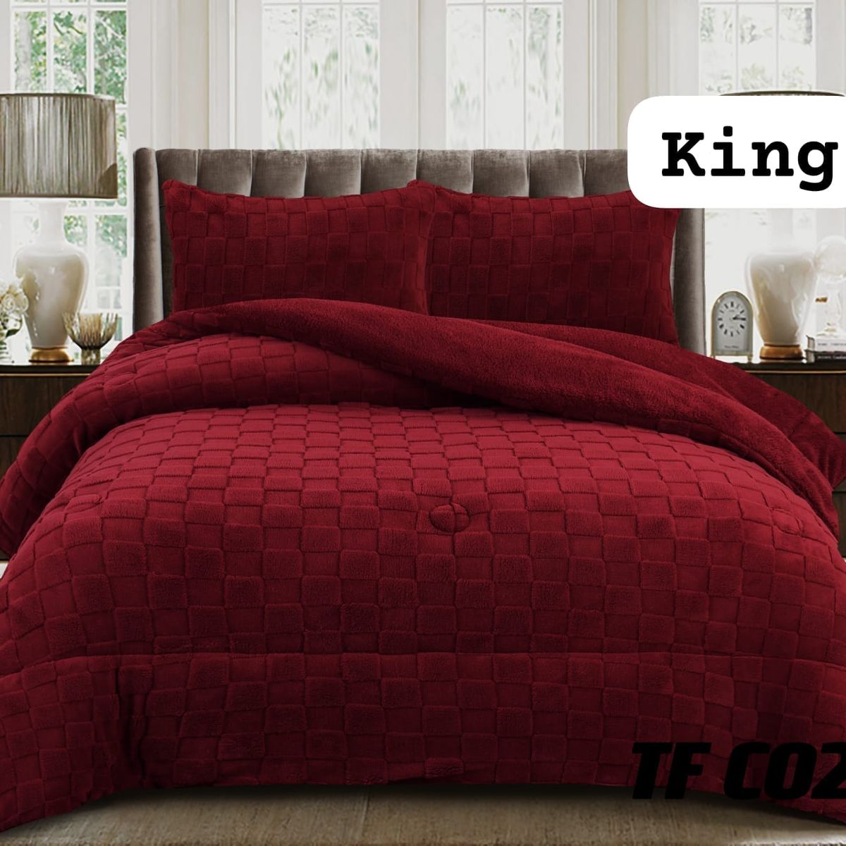 GENERICO - Cobertor colcha plush texturizado con chiporro KING