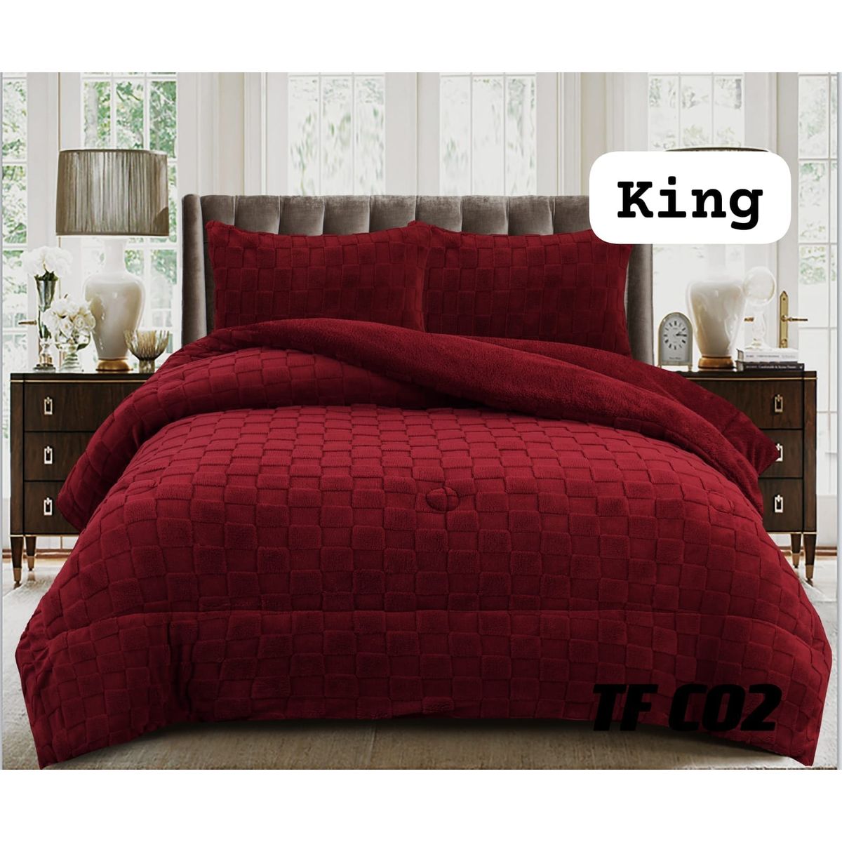 GENERICO - Cobertor colcha plush texturizado con chiporro KING