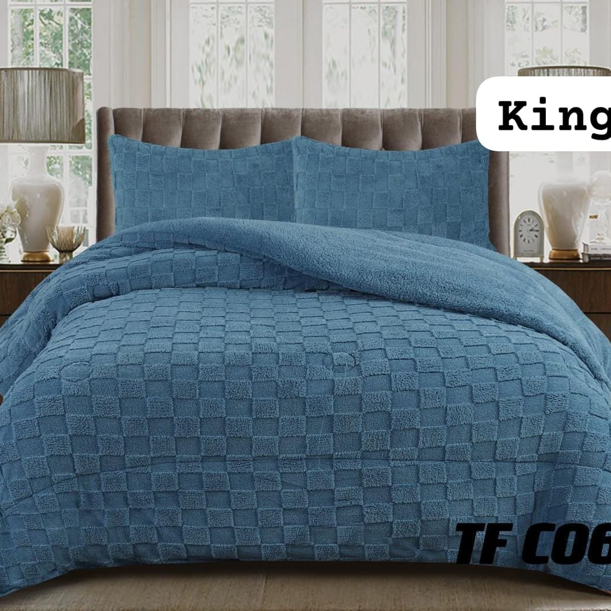 GENERICO - Cobertor colcha plush texturizado con chiporro KING