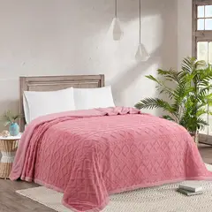 GENERICO - Frazada Térmica Texturizada 200 X 230 cm - Palo Rosa