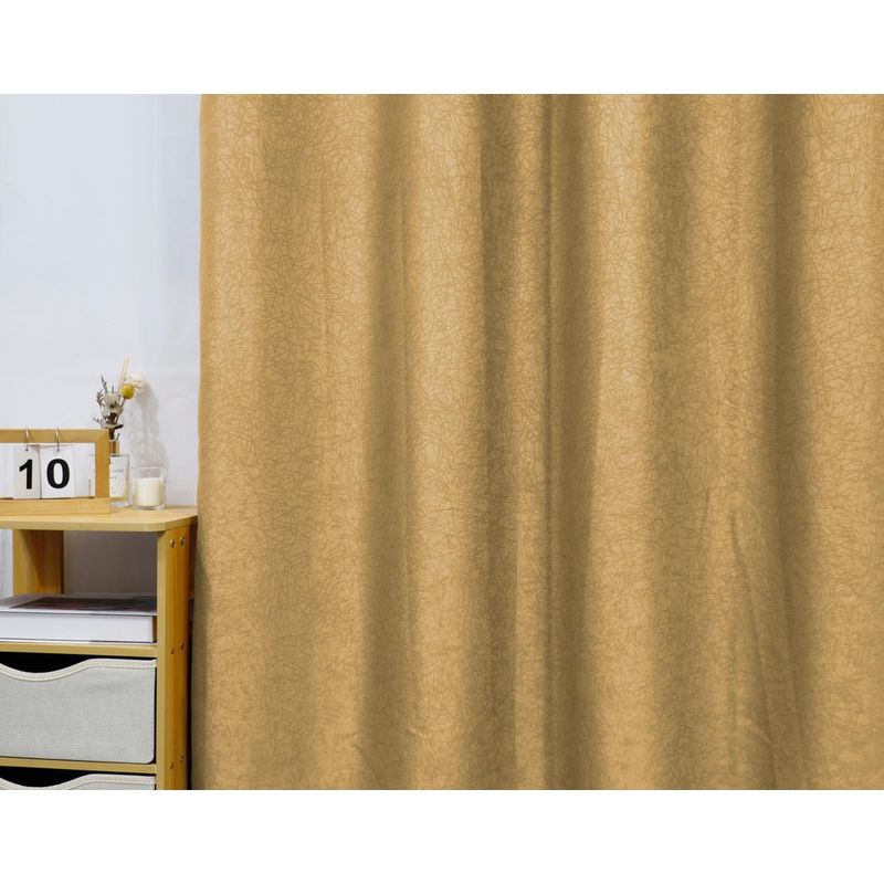 GENERICO - Cortina Tradicional 2 Paños 140 x 230 cm - Dorado Líneas Platinum