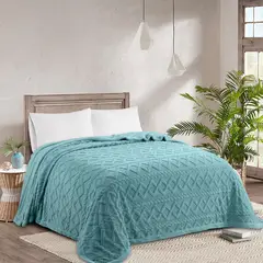 GENERICO - Frazada Térmica Texturizada 200 X 230 cm - Celeste