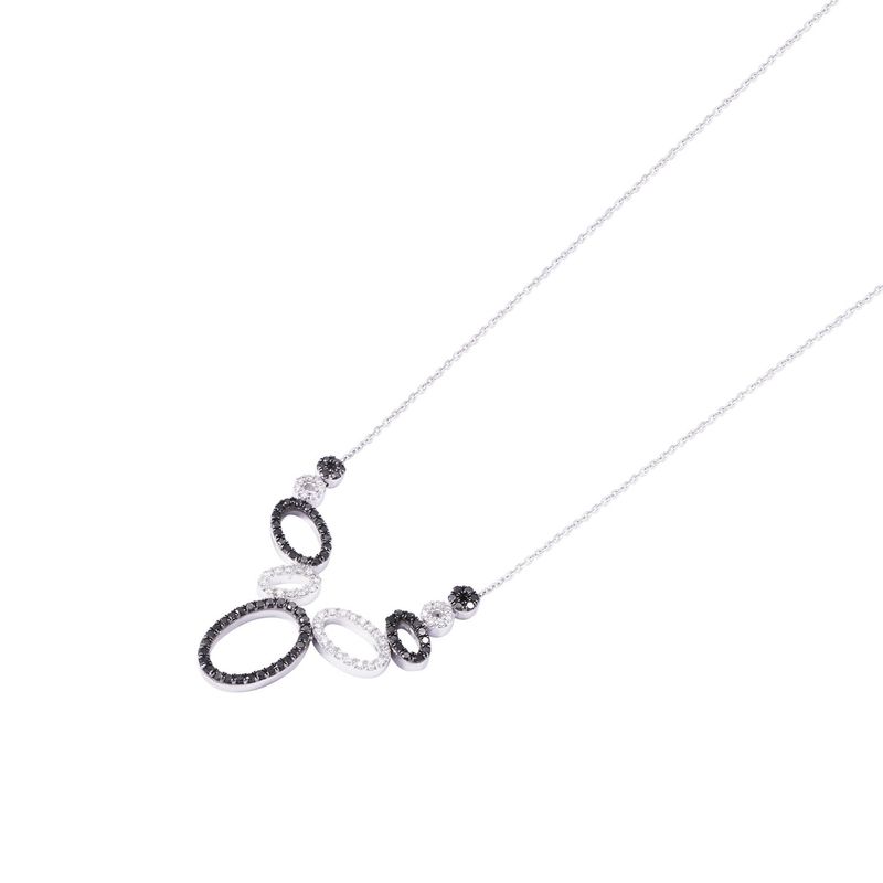 JB JOYAS BARON - Collar Oro Blanco 18kt Óvalos Diamantes 52 Pts
