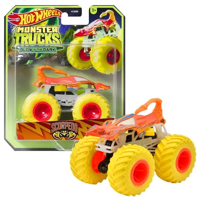 HOT WHEELS - HOT WHEELS MONSTER TRUCKS GLOW 1:64 - SCORPEDD