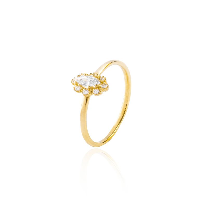 JB JOYAS BARON - Anillo Compromiso de Oro 18Kt Lady Circonita