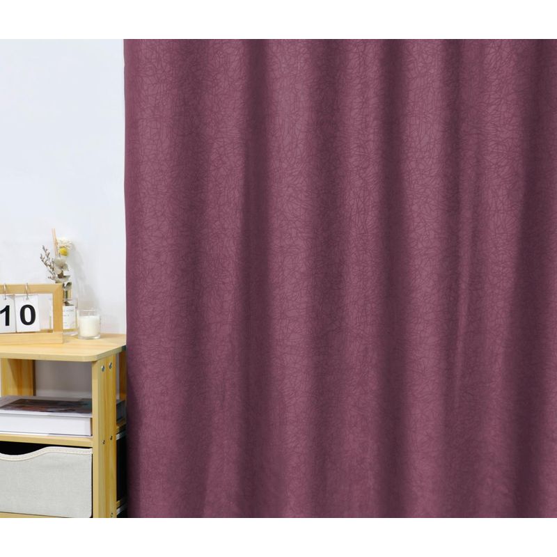 GENERICO - Cortina Tradicional 2 Paños 140 x 230 cm - Vinotinto Líneas Platinum