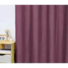 GENERICO - Cortina Tradicional 2 Paños 140 x 230 cm - Vinotinto Líneas Platinum