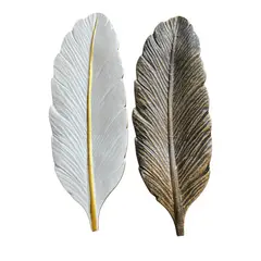 GENERICO - PACK BANDEJA  PLUMA LINEA DORADA, ENVEJECIDA Medidas 40 x 14 x 2 cm