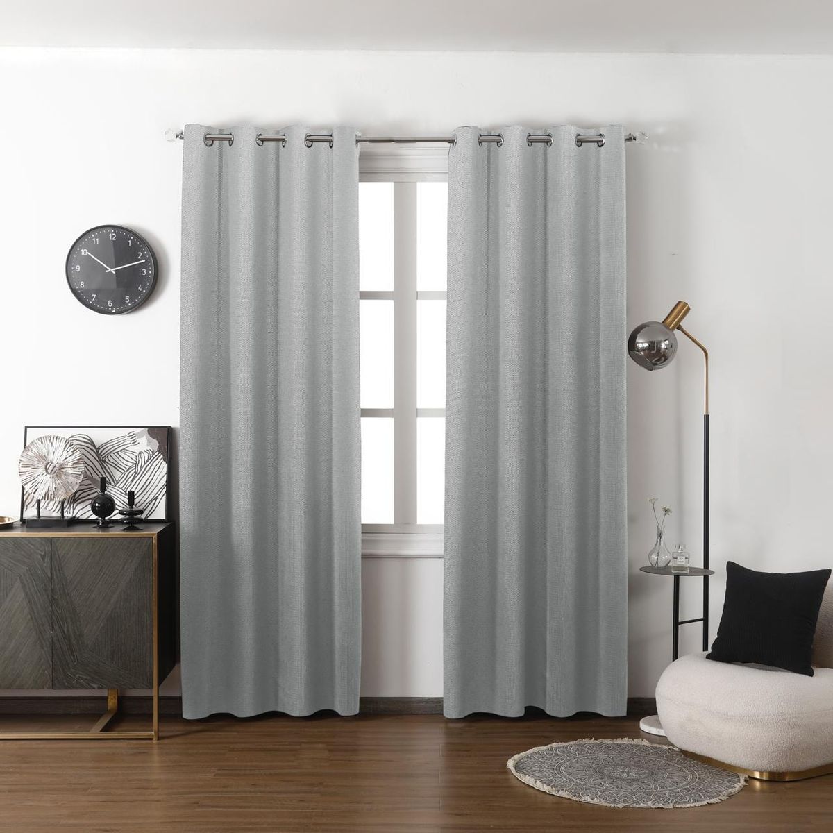 GENERICO - Cortina Tradicional 2 Paños 140 x 230 cm - Gris Dublín