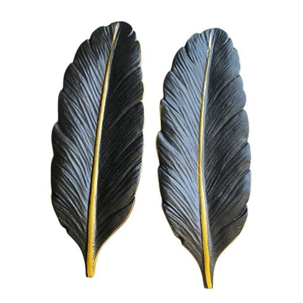 GENERICO - PACK BANDEJA   PLUMA NEGRA LINEA DORADA   Medidas 40 x 14 x 2 cm