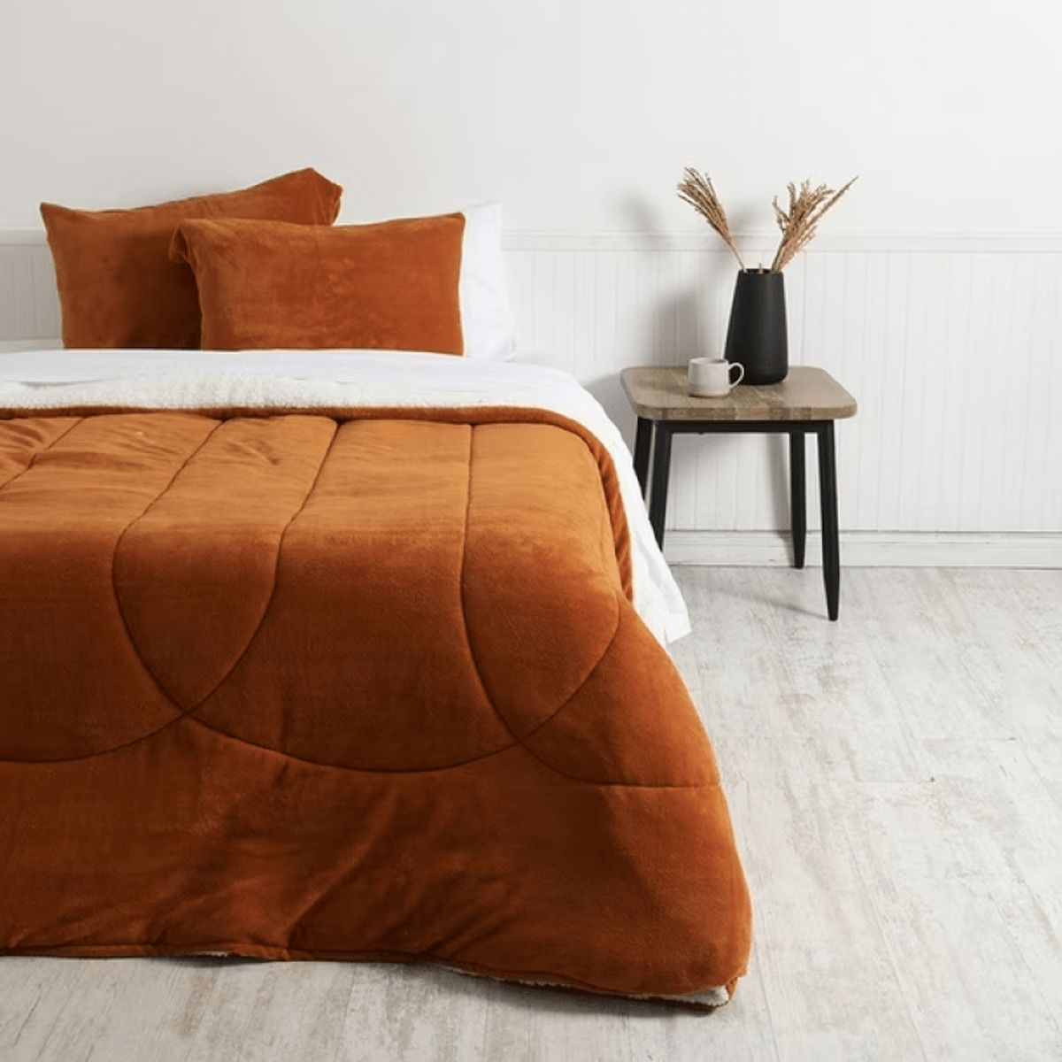 MASHINI - Plumón Coral Sherpa 2 Plazas Naranjo