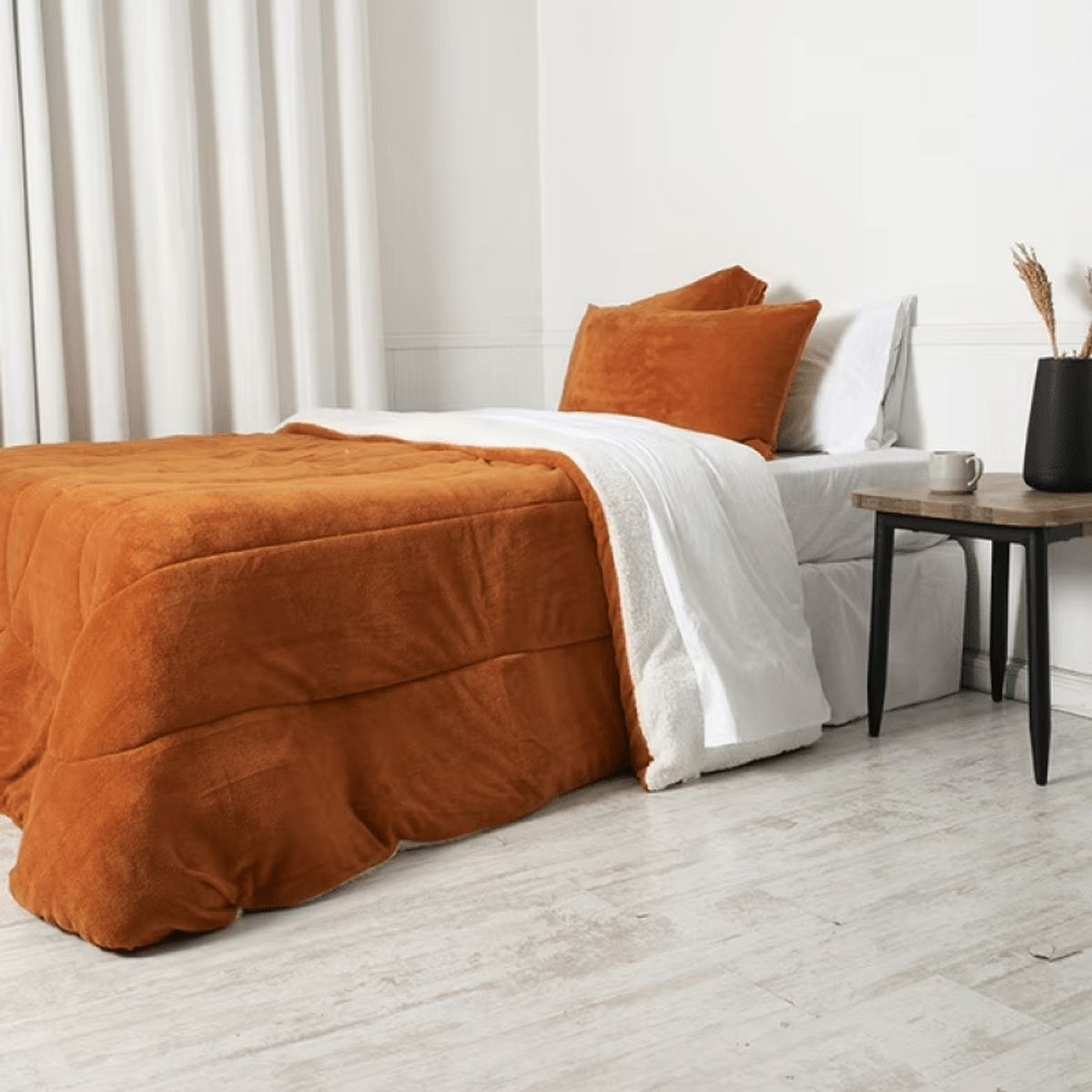 MASHINI - Plumón Coral Sherpa 2 Plazas Naranjo