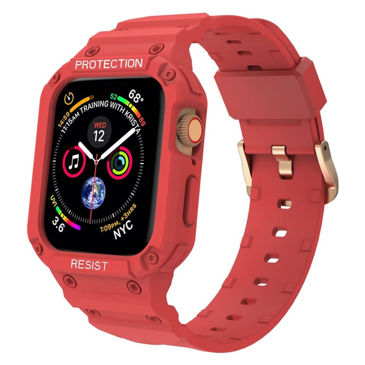 GENERICO - Carcasa Correa Para Apple Watch Se 40/ 41mm /  Rojo