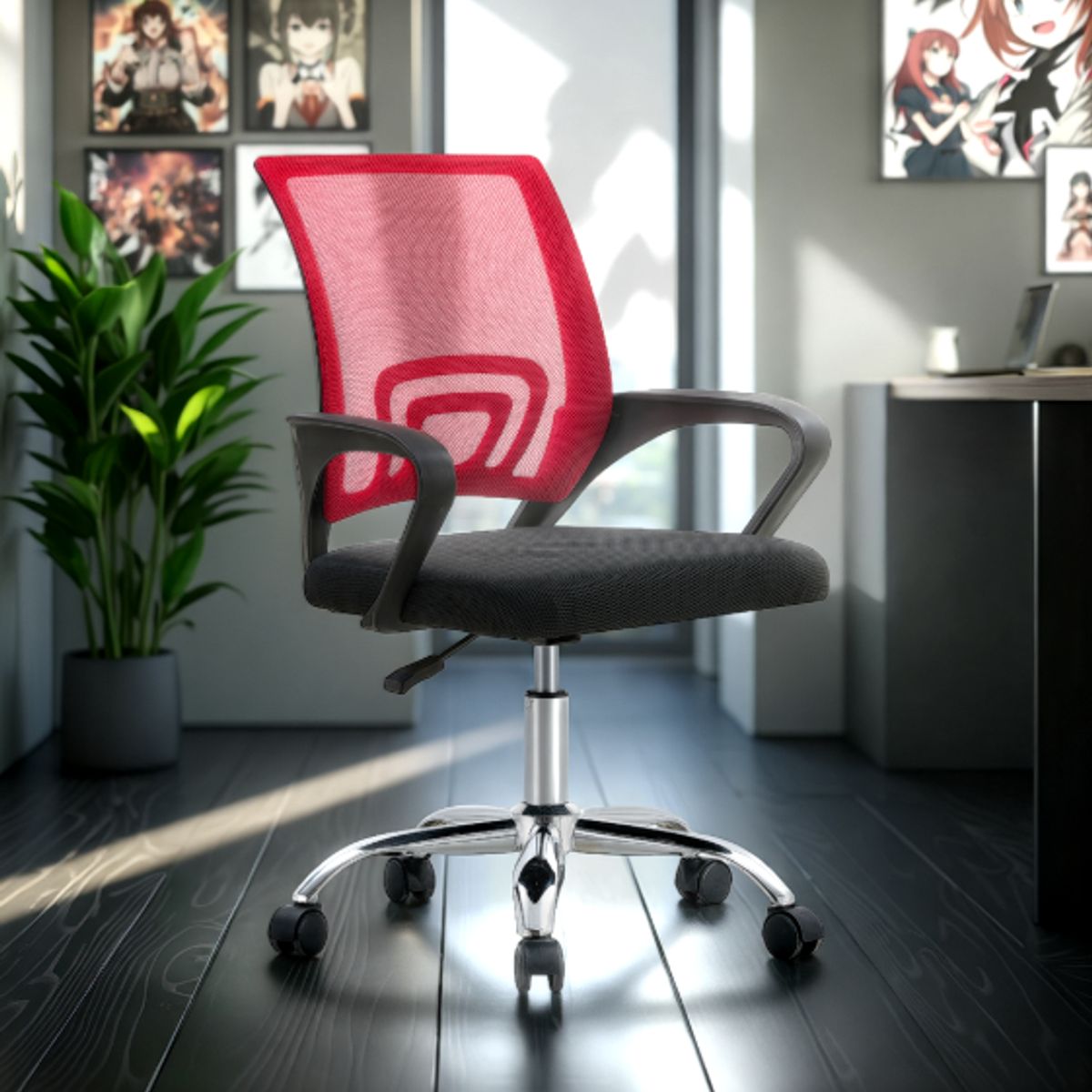 ARTHOME - Silla De Oficina Ejecutiva Nueva York Ergonomica Malla Roja