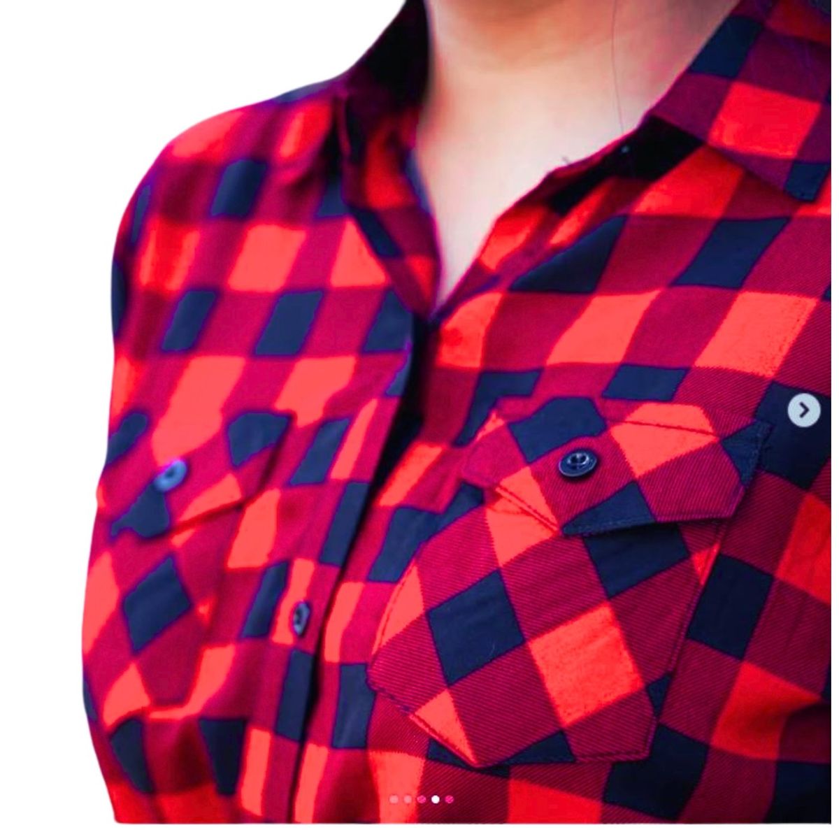 LIKE SHOP - Vestido Corto Leñadora Mujer Blusón Manga Larga Botones 1656