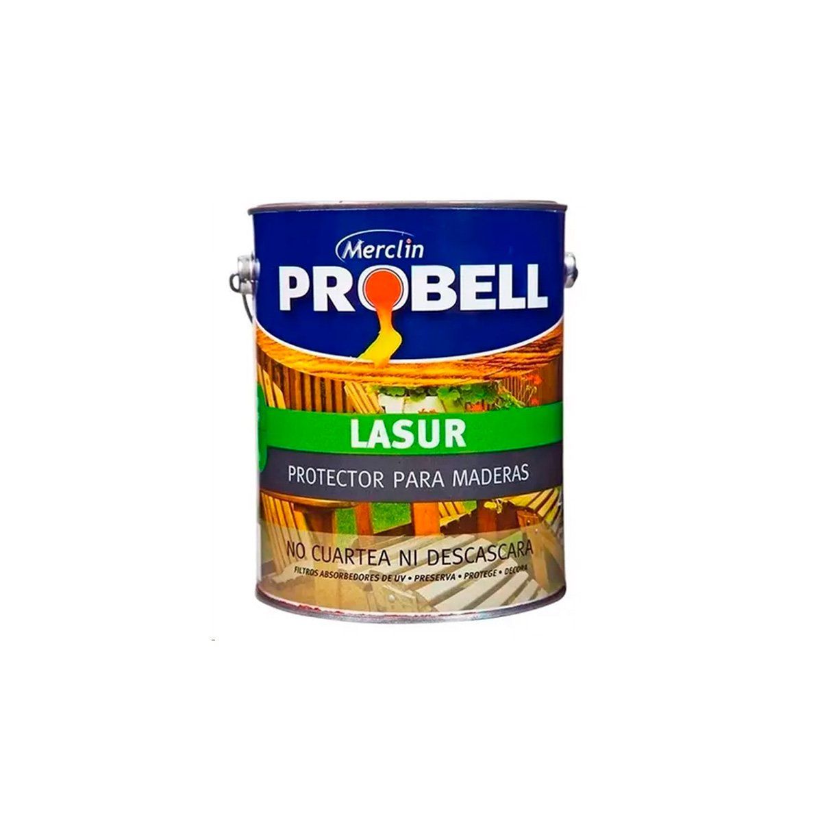 GENERICO - Pintura Protectora maderas Roble Claro Brillante PROBELL LASUR 1 Lts.