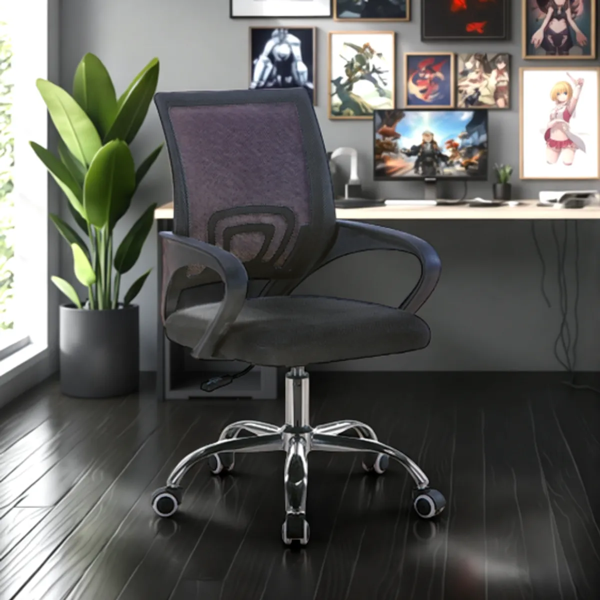 ARTHOME - Silla De Oficina Ejecutiva Nueva York Ergonomica Malla Negra