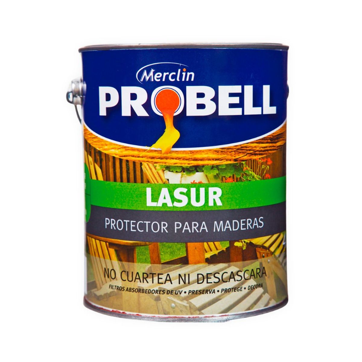 GENERICO - Pintura Protectora maderas Algarrobo Brillante PROBELL LASUR 4 Lts.