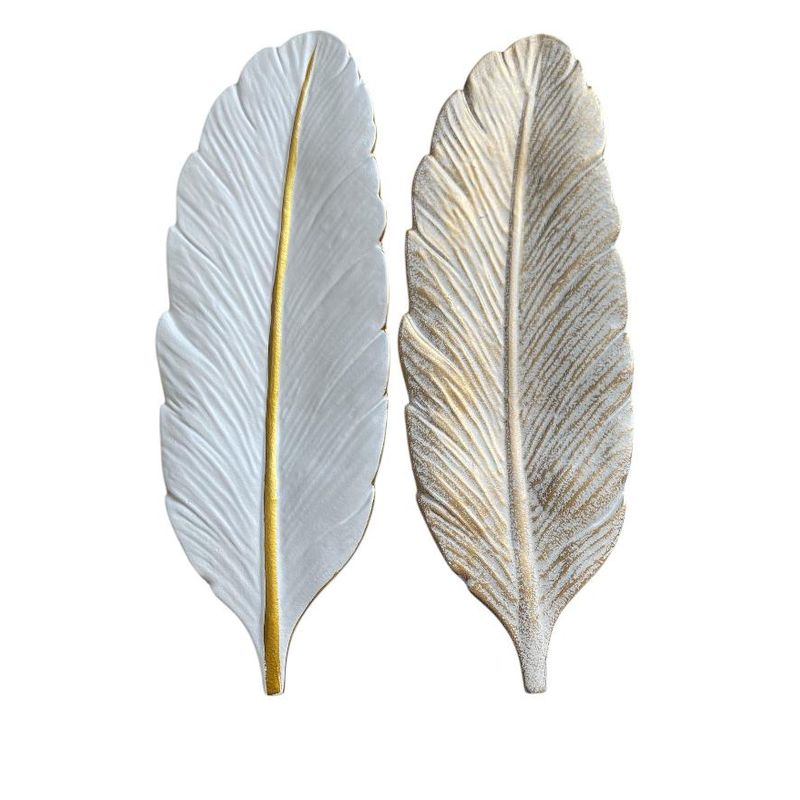 GENERICO - PACK BANDEJA  BLANCA - DORADA  DETALLES  Medidas 40 x 14 x 2 cm