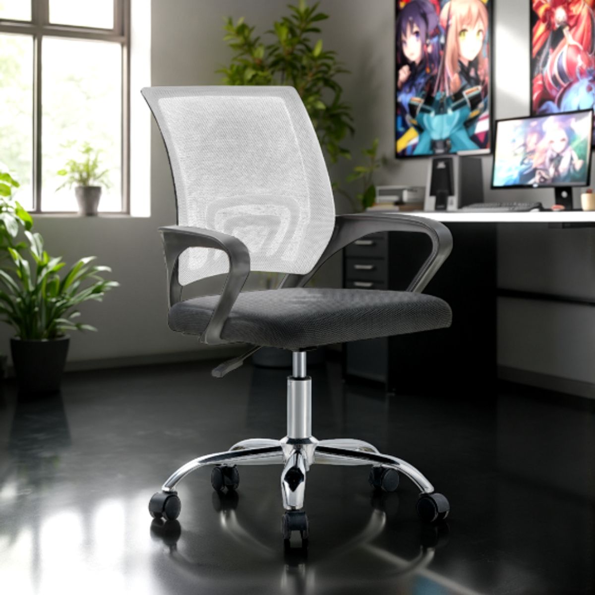ARTHOME - Silla De Oficina Ejecutiva Nueva York Ergonomica Malla Blanco
