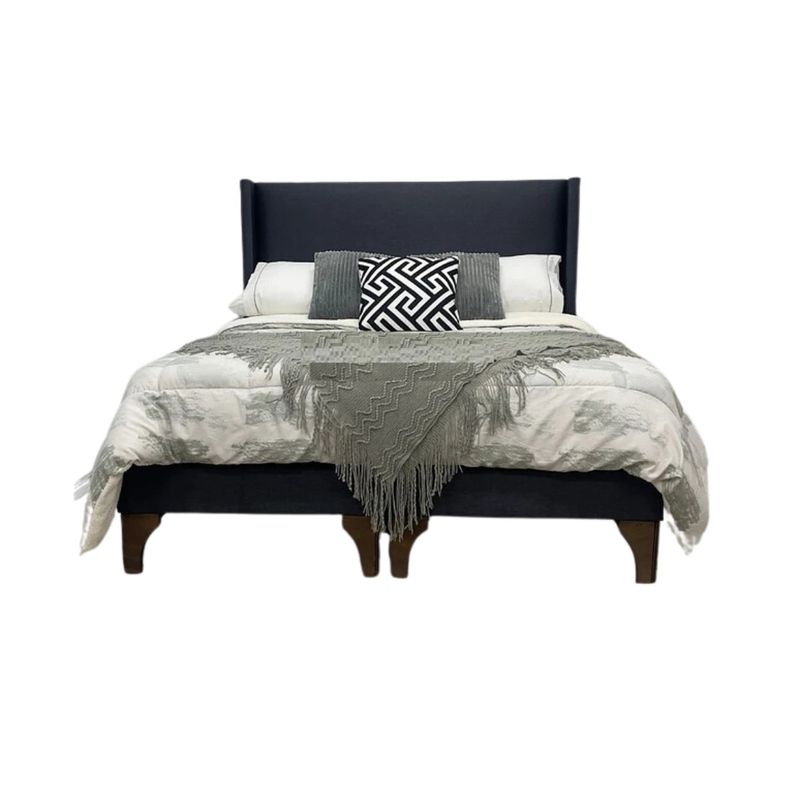 GENERICO - CAMA MODULAR LISA  NEGRA 2P