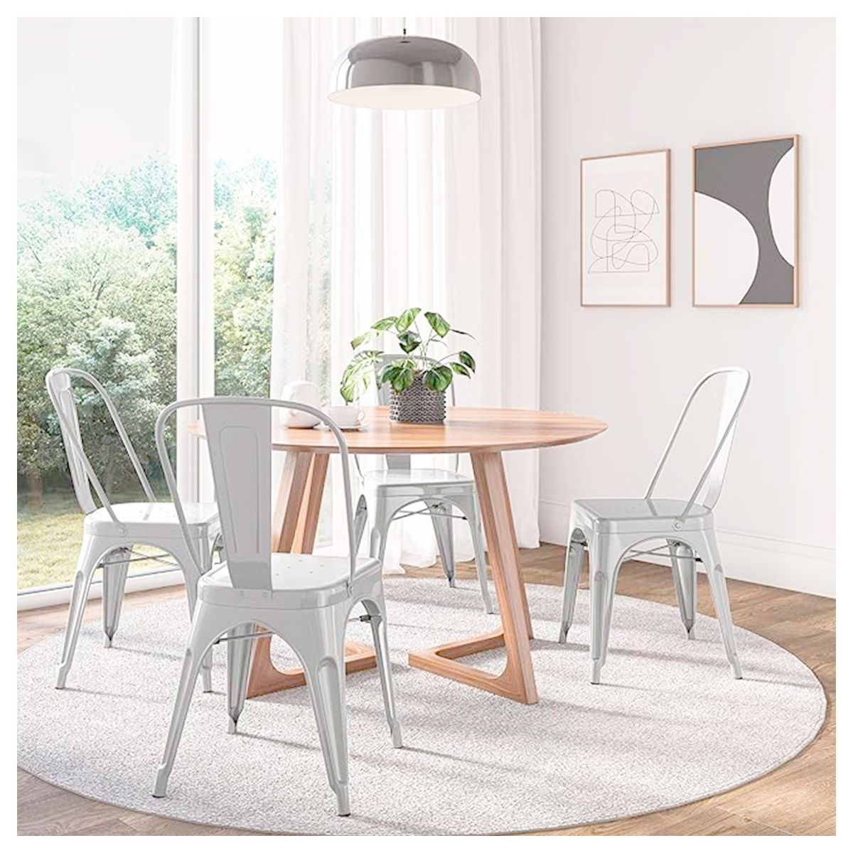 NOVAHUS - Silla Metal Tolix Blanco