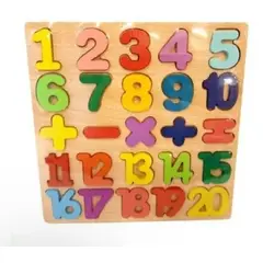 GENERICO - Letras Y Números Madera Encaje Juguete Juego Montessori