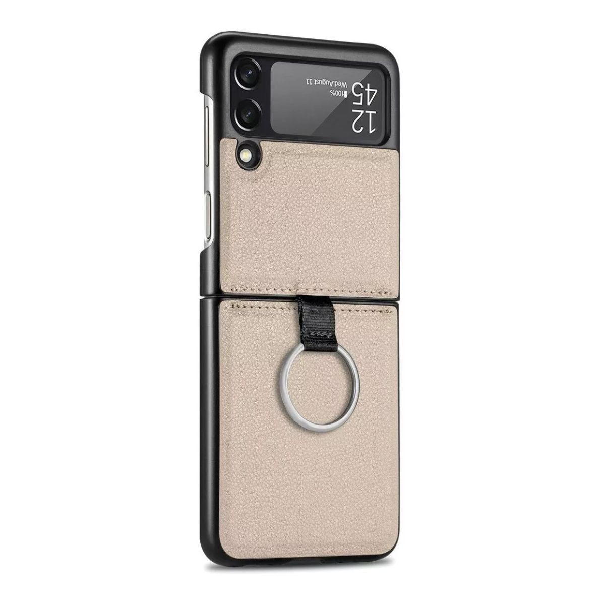 XUNDD - Carcasa para Samsung Z Flip 3 / Z flip 4 de Cuero con Anillo