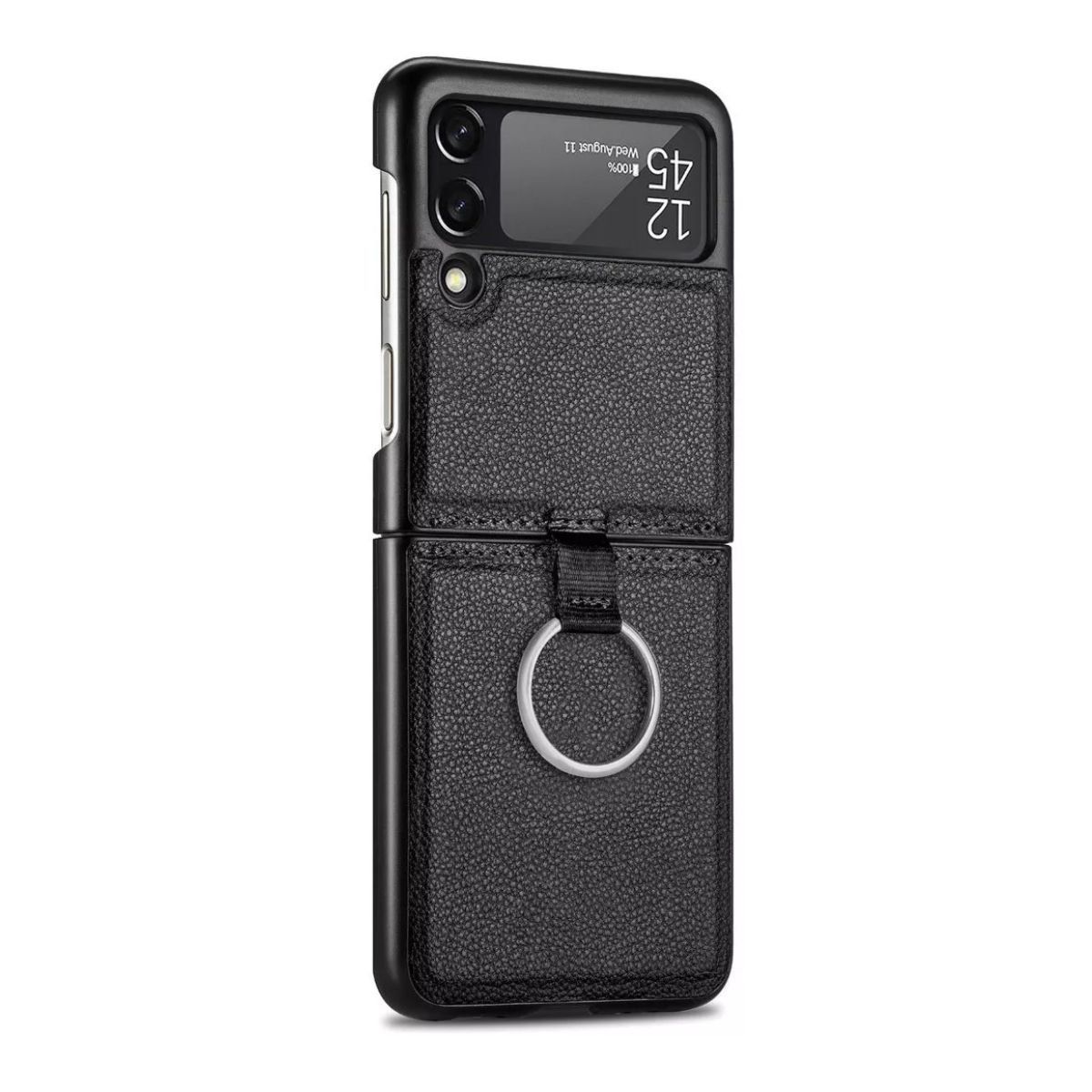 XUNDD - Carcasa para Samsung Z Flip 3 / Z flip 4 de Cuero con Anillo