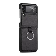 XUNDD - Carcasa para Samsung Z Flip 3 / Z flip 4 de Cuero con Anillo