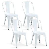 Pack De 4 Silla Metal Tolix Blanco