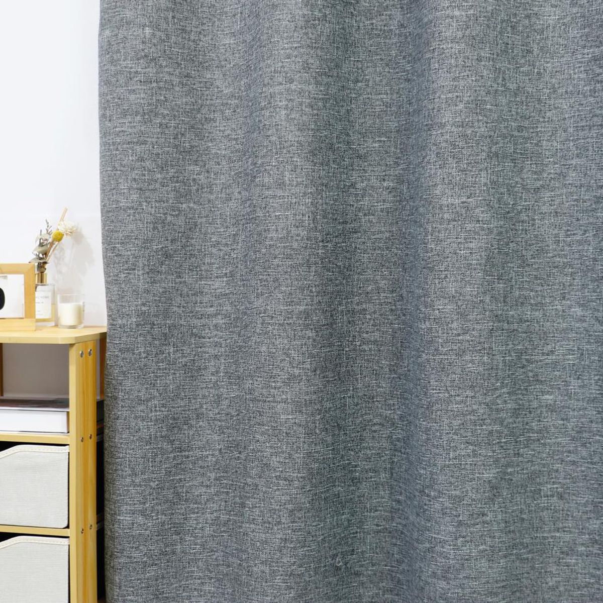 GENERICO - Cortina Tradicional 2 Paños 140 x 230 cm - Gris Oscuro Collection