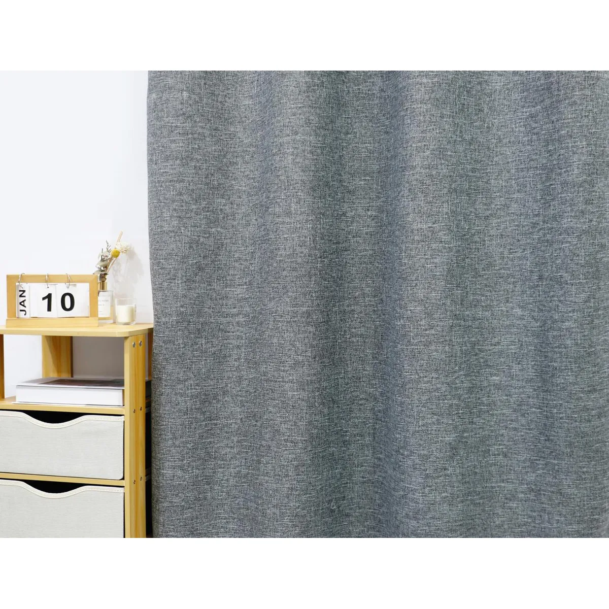 GENERICO - Cortina Tradicional 2 Paños 140 x 230 cm - Gris Oscuro Collection