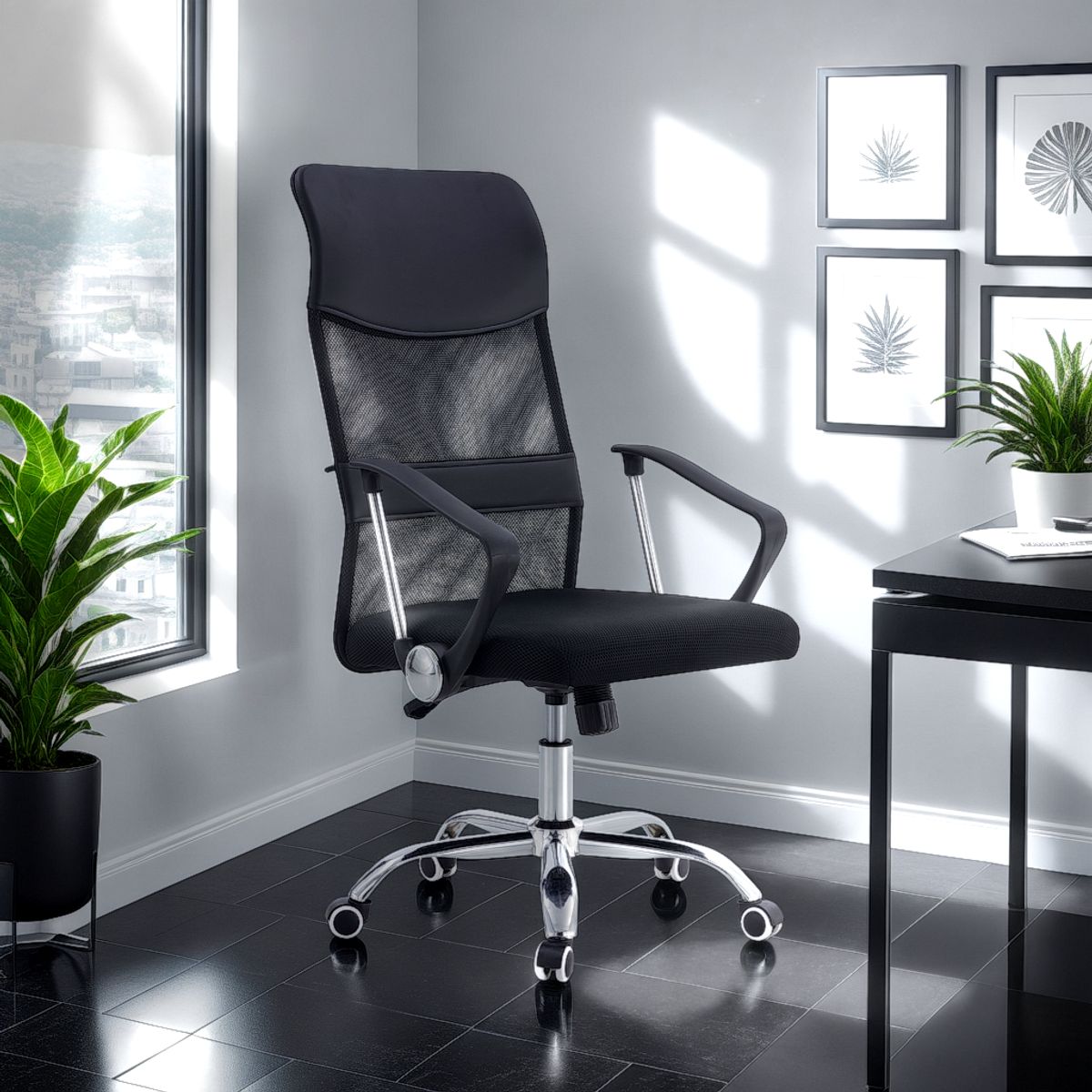 ARTHOME - Silla De Oficina Ejecutiva Londres Ergonomica Color Negro