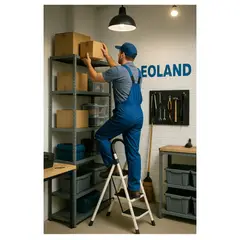 GENERICO - Escalera Plegable 3 Peldaños Escala de Tijera Antideslizante