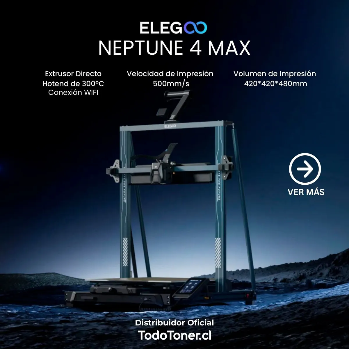 ELEGOO - Neptune 4 Max Elegoo - Impresora 3D - Alta Precisión
