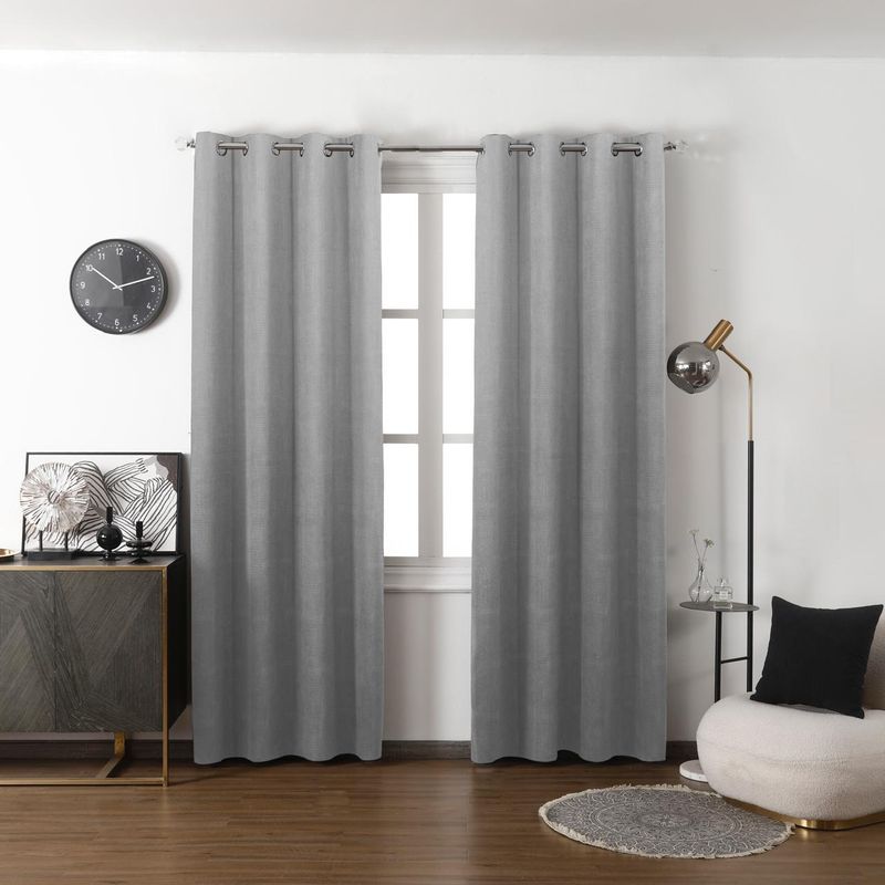 GENERICO - Cortina Tradicional 2 Paños 140 x 230 cm - Gris Tetzcuco