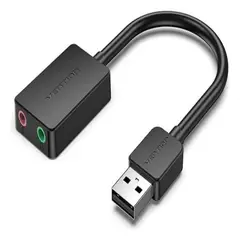 VENTION - Adaptador Tarjeta Sonido Audio Usb 2 Puertos Premium
