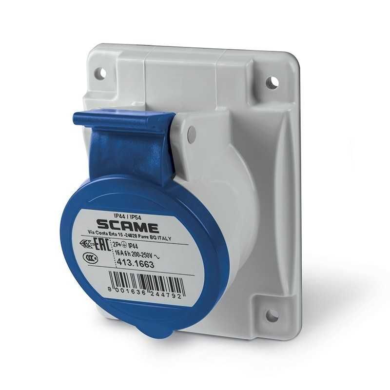 GENERICO - Enchufe Industrial Hembra Embutida 2P+T 16A 200-250V IP44